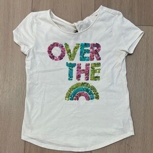 Old Navy Girls Medium Size 8 Over The Rainbow Sequin Shirt Detailed Back Cute